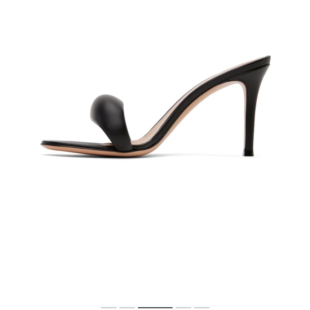 Gianvito Rossi Black Leather Mules Black Bijoux 85 Heeled Sandals Size 36